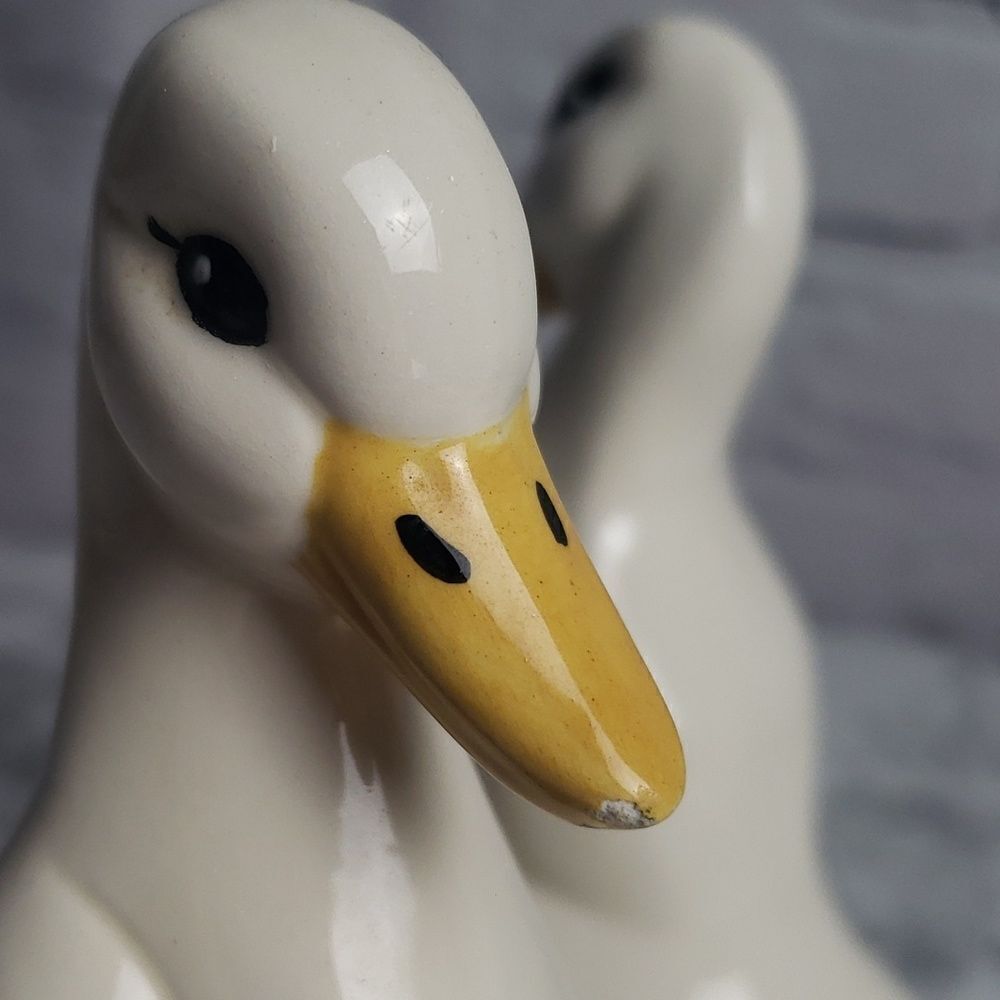 Vintage 1980s Ceramic White Ducks - Picture 7 of 17